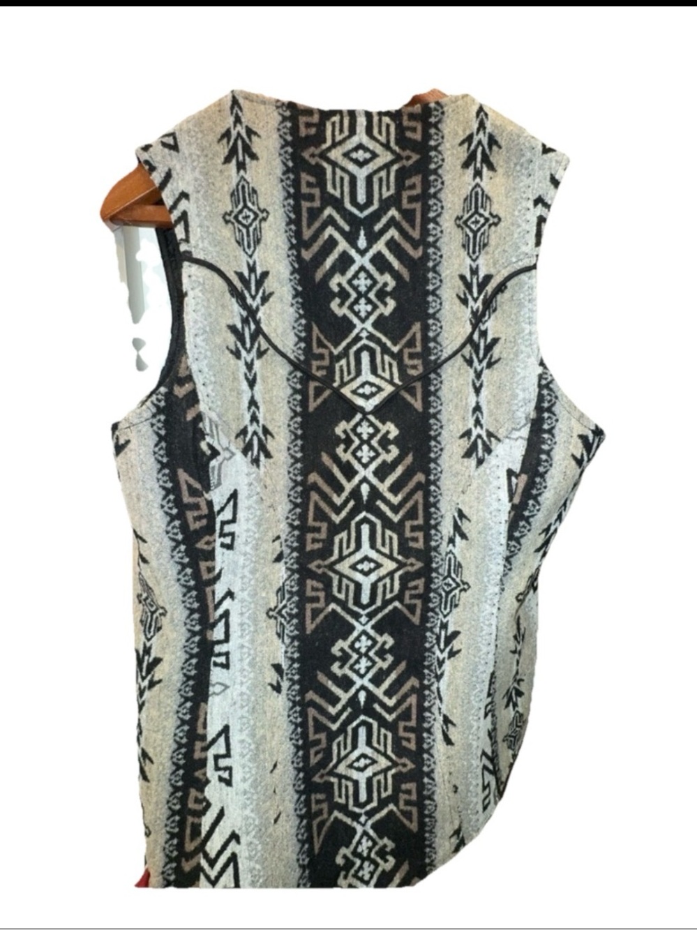 Vintage Powder River Outfitters Southwestern Aztec Tapestry Vest Wool Blend M - Picture 8 of 8